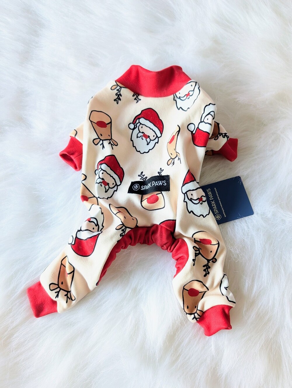 Dog Pajamas, Onesie, Santa, Reindeer, Holiday, Christmas, Small, New, Spark Paws